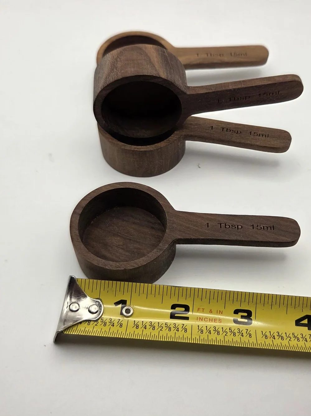 4 Pcs Coffee Wooden Scoop for Canisters Jars 15ml 1 Tablespoon Small Coffee